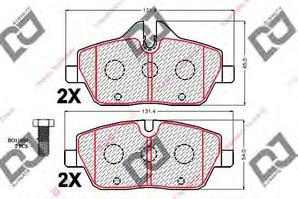 DJ PARTS BP2126 Комплект тормозных колодок, дисковый тормоз 