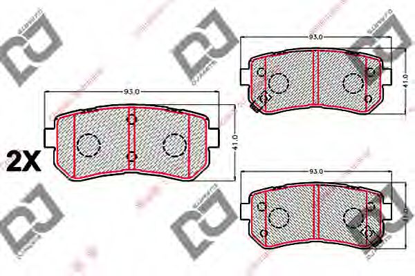 DJ PARTS BP2134 Комплект тормозных колодок, дисковый тормоз 