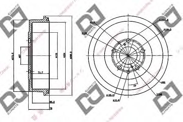 DJ PARTS BR1069 Тормозной барабан для TOYOTA HIACE II (Тойота/тоета Хиаcэ 2) DJ PARTS BR1069 Тормозной барабан для TOYOTA HIACE II (Тойота/тоета Хиаcэ 2)