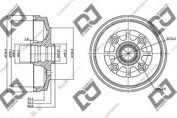 DJ PARTS BR1095 Тормозной барабан для MAZDA 626 II (Мазда 626 2) DJ PARTS BR1095 Тормозной барабан для MAZDA 626 II (Мазда 626 2)