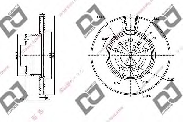 DJ PARTS BD1156 Тормозной диск для BMW 7 (Бмв 7) DJ PARTS BD1156 Тормозной диск для BMW 7 (Бмв 7)