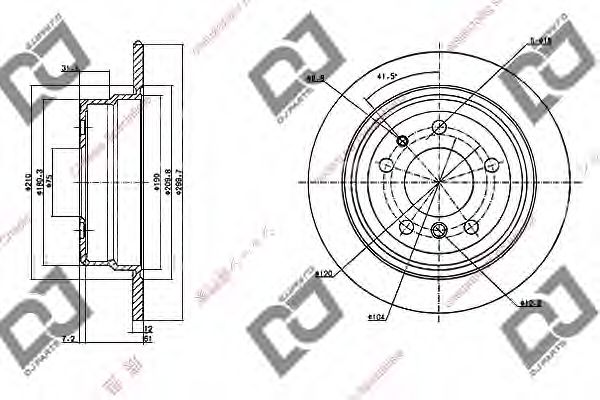 DJ PARTS BD1162 Тормозной диск для BMW 7 (Бмв 7) DJ PARTS BD1162 Тормозной диск для BMW 7 (Бмв 7)