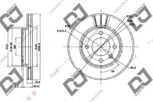 DJ PARTS BD1978 Тормозной диск для VOLKSWAGEN JETTA I (Фольксваген Жэтта и) DJ PARTS BD1978 Тормозной диск для VOLKSWAGEN JETTA I (Фольксваген Жэтта и)