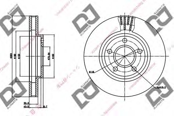 DJ PARTS BD1207 Тормозной диск для CHEVROLET IMPALA (Шевроле Импала) DJ PARTS BD1207 Тормозной диск для CHEVROLET IMPALA (Шевроле Импала)