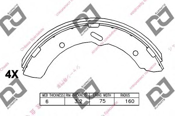 DJ PARTS BS1347 Тормозные колодоки для DAIHATSU DELTA (Дайхатсу Дэлта) DJ PARTS BS1347 Тормозные колодоки для DAIHATSU DELTA (Дайхатсу Дэлта)