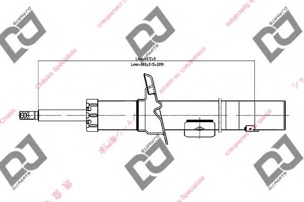 DJ PARTS DS1385GS Амортизатор для PEUGEOT (Пежо) DJ PARTS DS1385GS Амортизатор для PEUGEOT (Пежо)