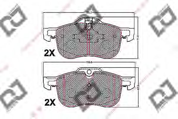 DJ PARTS BP2212 Комплект тормозных колодок, дисковый тормоз 