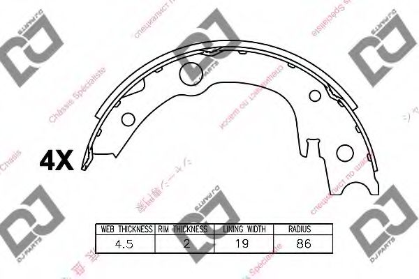 DJ PARTS BS1424 Тормозные колодоки для NISSAN DUALIS (Ниссан Дуалис) DJ PARTS BS1424 Тормозные колодоки для NISSAN DUALIS (Ниссан Дуалис)
