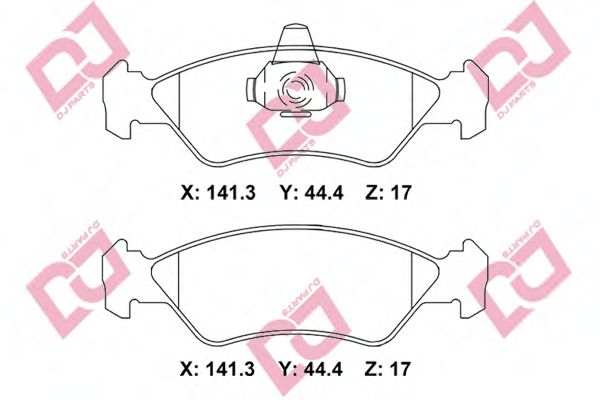 DJ PARTS BP2263 Комплект тормозных колодок, дисковый тормоз 