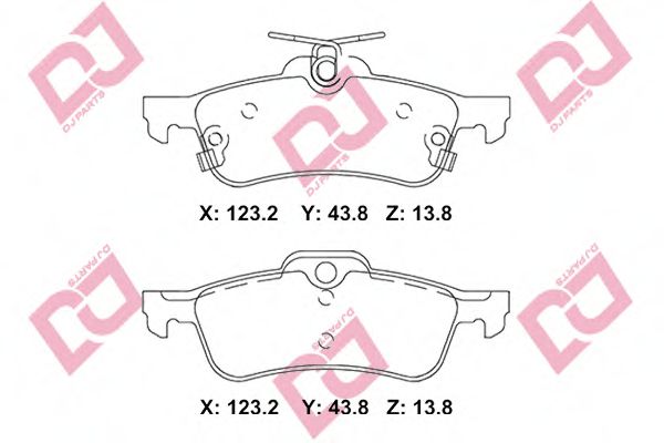 DJ PARTS BP2275 Комплект тормозных колодок, дисковый тормоз 