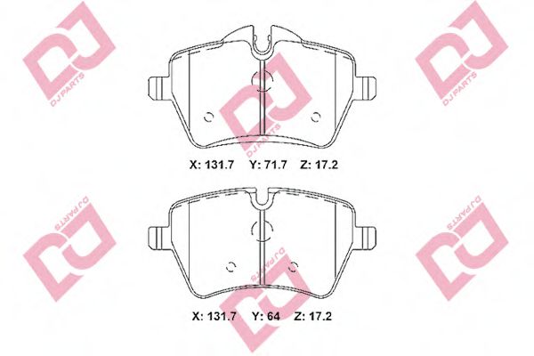 DJ PARTS BP2343 Комплект тормозных колодок, дисковый тормоз 