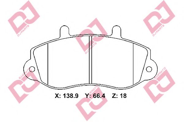 DJ PARTS BP2310 Комплект тормозных колодок, дисковый тормоз 