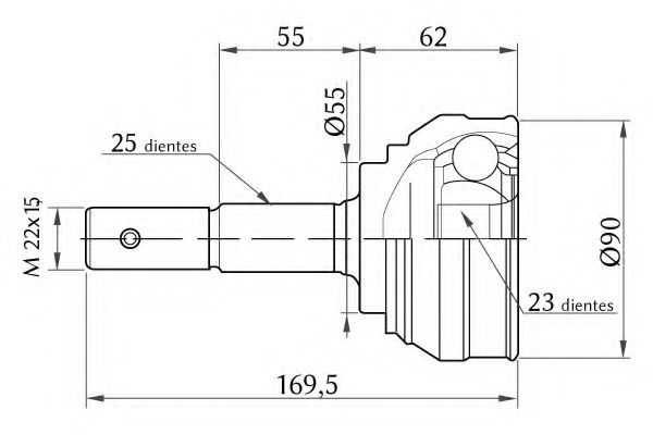 KSH-KOSHIMO 1860.0068003 Шарнирный комплект, приводной вал 