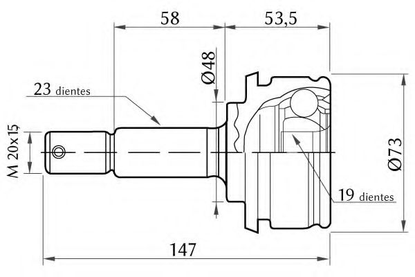 KSH-KOSHIMO 1860.0068006 Шарнирный комплект, приводной вал 