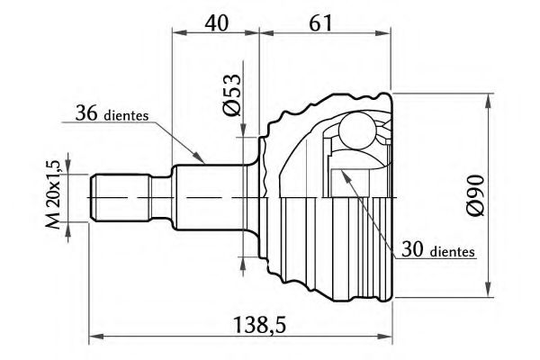 KSH-KOSHIMO 1860.0068012 Шарнирный комплект, приводной вал для AUDI TT (Ауди Тт) KSH-KOSHIMO 1860.0068012 Шарнирный комплект, приводной вал для AUDI TT (Ауди Тт)