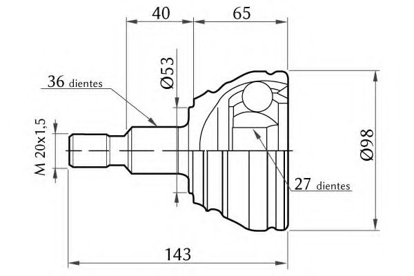 KSH-KOSHIMO 1860.0068016 Шарнирный комплект, приводной вал 