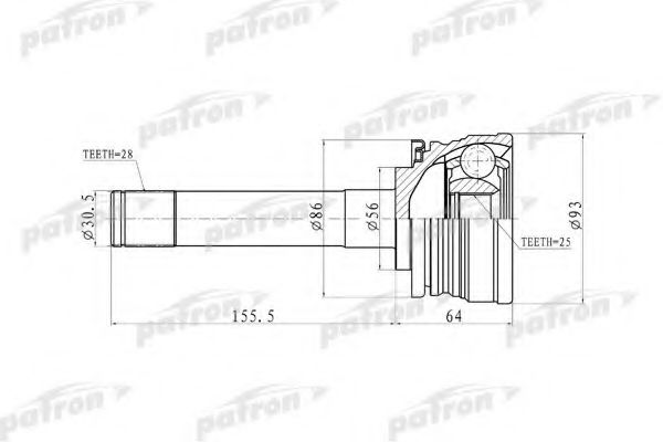 PATRON PCV9316 Шарнирный комплект, приводной вал для MITSUBISHI PAJERO/SHOGUN (Митсубиши/митсубиси Пажэро/шогун) PATRON PCV9316 Шарнирный комплект, приводной вал для MITSUBISHI PAJERO/SHOGUN (Митсубиши/митсубиси Пажэро/шогун)