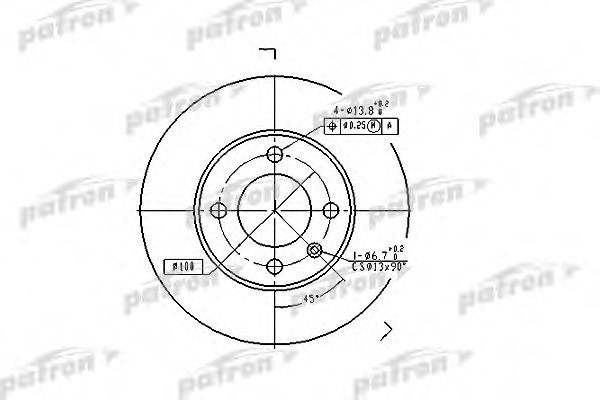 PATRON PBD1516 Тормозной диск для AUDI 80 (Ауди 80) PATRON PBD1516 Тормозной диск для AUDI 80 (Ауди 80)