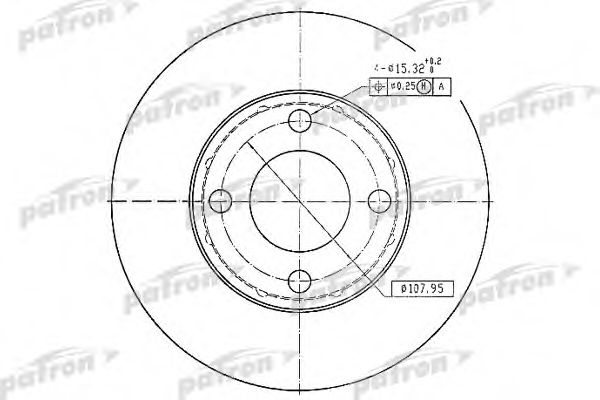 PATRON PBD1530 Тормозной диск для AUDI 100 (Ауди 100) PATRON PBD1530 Тормозной диск для AUDI 100 (Ауди 100)