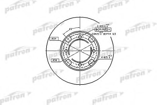 PATRON PBD2572 Тормозной диск для MAZDA 626 II (Мазда 626 2) PATRON PBD2572 Тормозной диск для MAZDA 626 II (Мазда 626 2)