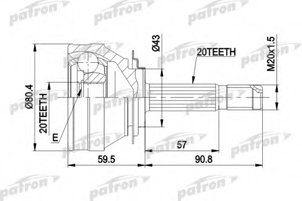 PATRON PCV1019 Шарнирный комплект, приводной вал для SEAT (Сеат) PATRON PCV1019 Шарнирный комплект, приводной вал для SEAT (Сеат)