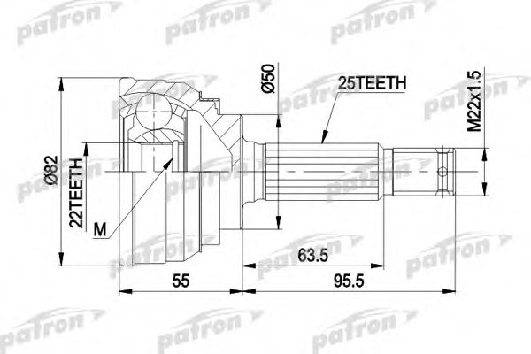 PATRON PCV1026 Шарнирный комплект, приводной вал для MITSUBISHI LANCER (Митсубиши/митсубиси Ланcэр) PATRON PCV1026 Шарнирный комплект, приводной вал для MITSUBISHI LANCER (Митсубиши/митсубиси Ланcэр)