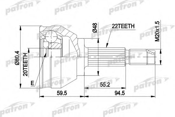 PATRON PCV1055 Шарнирный комплект, приводной вал для SEAT (Сеат) PATRON PCV1055 Шарнирный комплект, приводной вал для SEAT (Сеат)