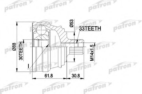 PATRON PCV1091 Шарнирный комплект, приводной вал для AUDI 90 (Ауди 90) PATRON PCV1091 Шарнирный комплект, приводной вал для AUDI 90 (Ауди 90)