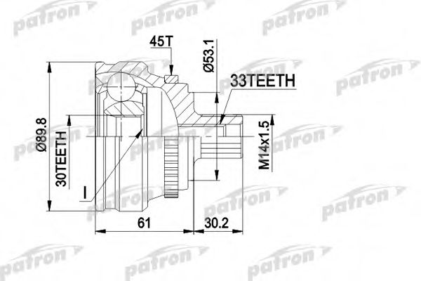 PATRON PCV1112 Шарнирный комплект, приводной вал для AUDI 90 (Ауди 90) PATRON PCV1112 Шарнирный комплект, приводной вал для AUDI 90 (Ауди 90)