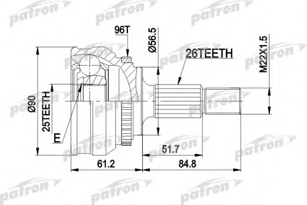 PATRON PCV1127 Шарнирный комплект, приводной вал для AUDI (Ауди) PATRON PCV1127 Шарнирный комплект, приводной вал для AUDI (Ауди)