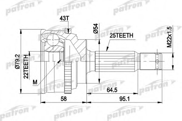 PATRON PCV1161 Шарнирный комплект, приводной вал для MITSUBISHI ETERNA IV (Митсубиши/митсубиси Этэрна иv) PATRON PCV1161 Шарнирный комплект, приводной вал для MITSUBISHI ETERNA IV (Митсубиши/митсубиси Этэрна иv)