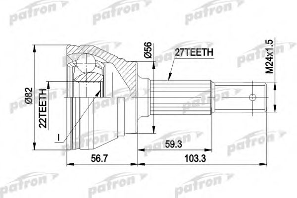 PATRON PCV1164 Шарнирный комплект, приводной вал для NISSAN (Ниссан) PATRON PCV1164 Шарнирный комплект, приводной вал для NISSAN (Ниссан)