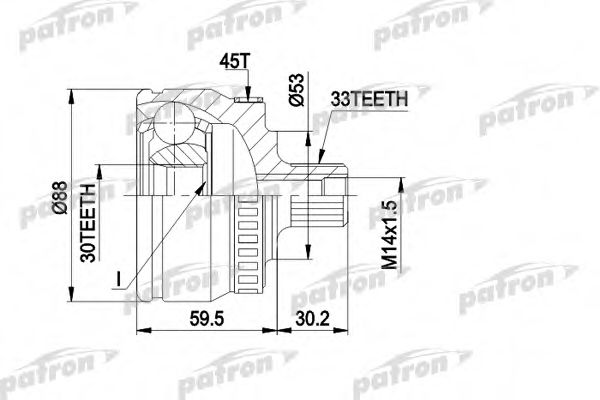 PATRON PCV1239 Шарнирный комплект, приводной вал для AUDI (Ауди) PATRON PCV1239 Шарнирный комплект, приводной вал для AUDI (Ауди)