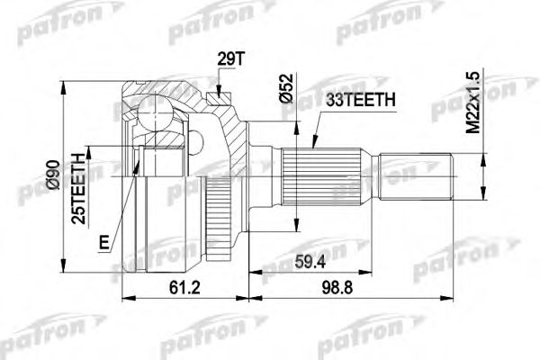 PATRON PCV1269 Шарнирный комплект, приводной вал для SAAB 9-3 (Сааб 9-3) PATRON PCV1269 Шарнирный комплект, приводной вал для SAAB 9-3 (Сааб 9-3)