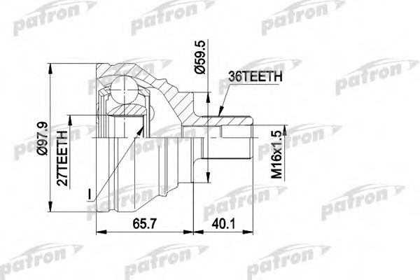 PATRON PCV1463 Шарнирный комплект, приводной вал для SKODA (Шкода) PATRON PCV1463 Шарнирный комплект, приводной вал для SKODA (Шкода)