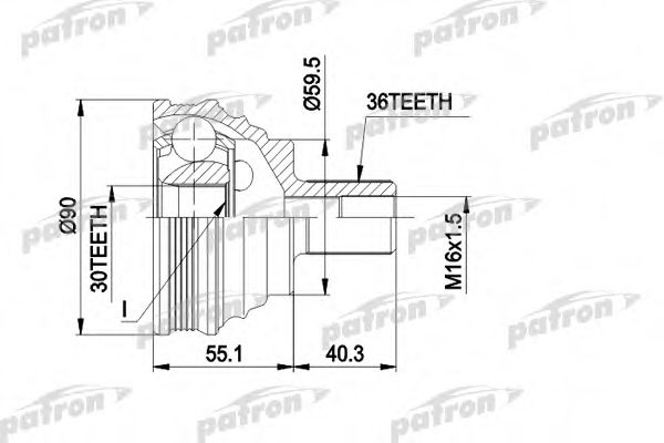 PATRON PCV1467 Шарнирный комплект, приводной вал для SKODA (Шкода) PATRON PCV1467 Шарнирный комплект, приводной вал для SKODA (Шкода)