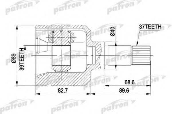 PATRON PCV5044 Шарнирный комплект, приводной вал для PEUGEOT 806 (Пежо 806) PATRON PCV5044 Шарнирный комплект, приводной вал для PEUGEOT 806 (Пежо 806)