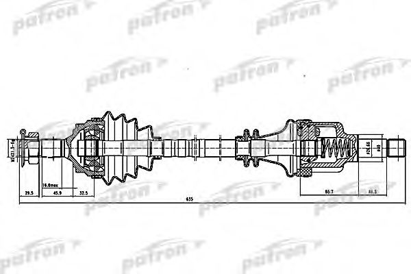 PATRON PDS0058 Приводной вал для PEUGEOT (Пежо) PATRON PDS0058 Приводной вал для PEUGEOT (Пежо)