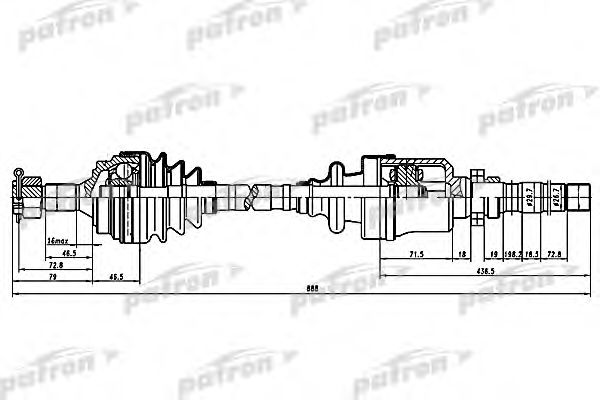 PATRON PDS0059 Приводной вал для PEUGEOT (Пежо) PATRON PDS0059 Приводной вал для PEUGEOT (Пежо)