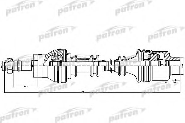 PATRON PDS0093 Приводной вал для MERCEDESBENZ (Мерседес бенц) PATRON PDS0093 Приводной вал для MERCEDESBENZ (Мерседес бенц)