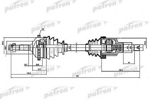PATRON PDS1381 Приводной вал для PEUGEOT 206 (Пежо 206) PATRON PDS1381 Приводной вал для PEUGEOT 206 (Пежо 206)
