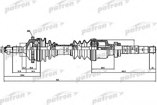PATRON PDS1382 Приводной вал для PEUGEOT 206 (Пежо 206) PATRON PDS1382 Приводной вал для PEUGEOT 206 (Пежо 206)