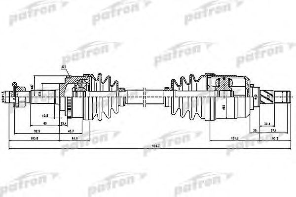 PATRON PDS1619 Приводной вал для NISSAN PRIMERA (Ниссан Примера) PATRON PDS1619 Приводной вал для NISSAN PRIMERA (Ниссан Примера)