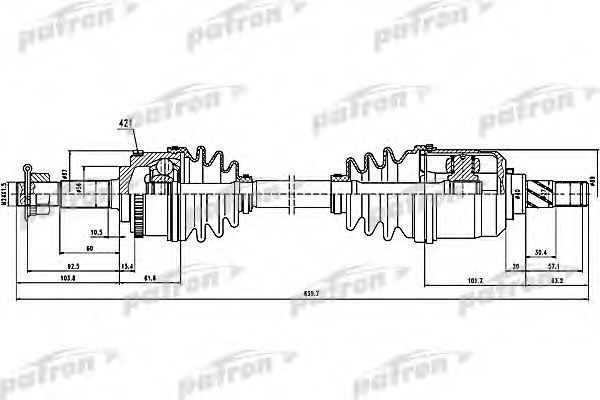 PATRON PDS1620 Приводной вал для NISSAN PRIMERA (Ниссан Примера) PATRON PDS1620 Приводной вал для NISSAN PRIMERA (Ниссан Примера)