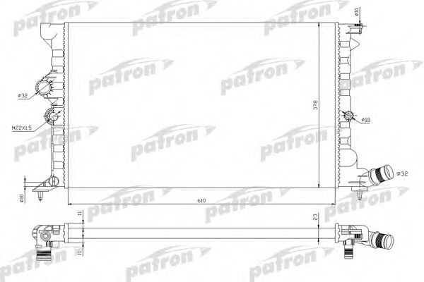 PATRON PRS3040 Радиатор, охлаждение двигателя 