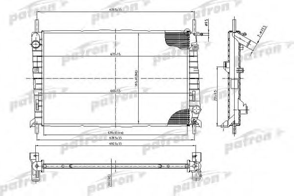 PATRON PRS3428 Радиатор, охлаждение двигателя для FORD MONDEO (Форд Мондэо) PATRON PRS3428 Радиатор, охлаждение двигателя для FORD MONDEO (Форд Мондэо)