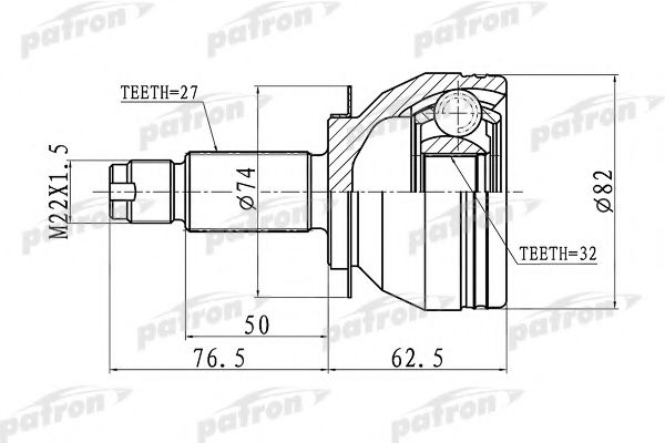 PATRON PCV1106 Шарнирный комплект, приводной вал для SUBARU LIBERTY IV (Субару Либэртъ иv) PATRON PCV1106 Шарнирный комплект, приводной вал для SUBARU LIBERTY IV (Субару Либэртъ иv)