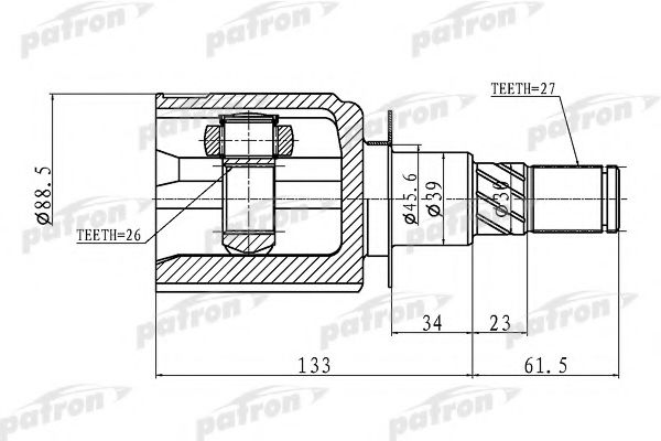 PATRON PCV1410 Шарнирный комплект, приводной вал для NISSAN ARMADA III (Ниссан Армада 3)