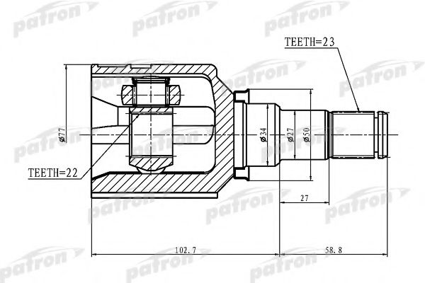 PATRON PCV1439 Шарнирный комплект, приводной вал для TOYOTA XA (Тойота/тоета Xа) PATRON PCV1439 Шарнирный комплект, приводной вал для TOYOTA XA (Тойота/тоета Xа)