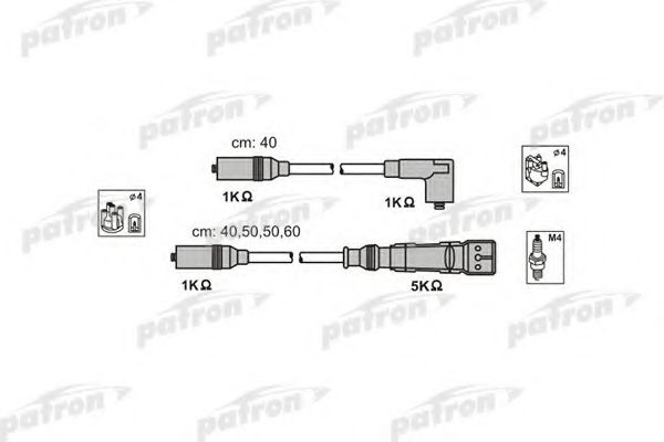 PATRON PSCI1002 Комплект проводов зажигания для AUDI 90 (Ауди 90) PATRON PSCI1002 Комплект проводов зажигания для AUDI 90 (Ауди 90)